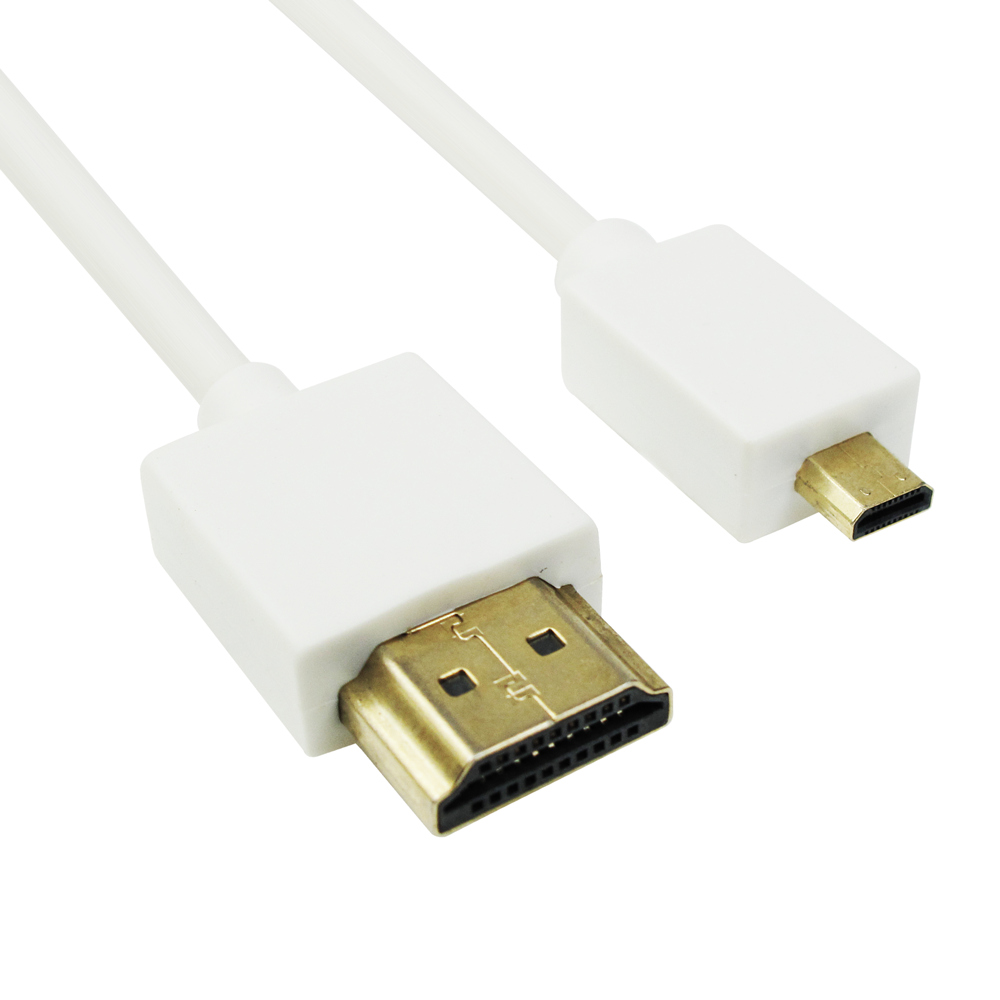 DeTech Cable HDMI - HDMI Micro, 1.5m, White - 18136