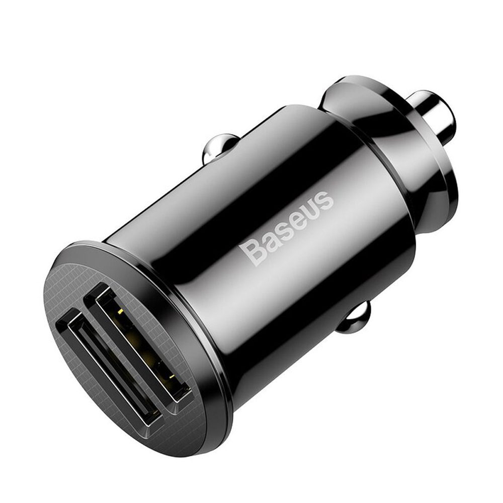 Baseus Grain Car socket charger 3.1A, 2 x USB, Black - 40511