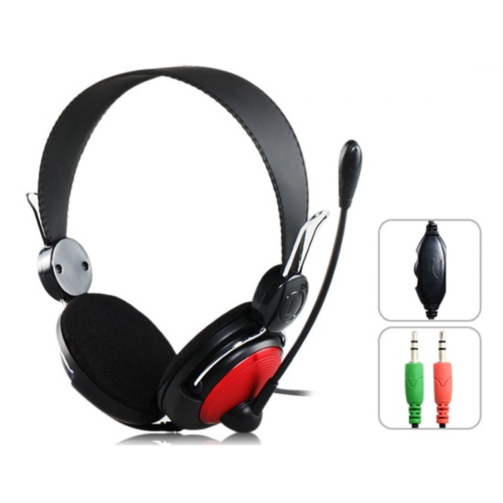 Ovleng V 2 Headsets for computer with microphone, Black - 20218 