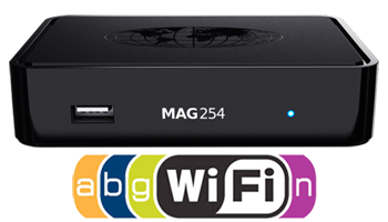 MAG 254 W1 IPTV Multimedia Box with USB Wi-Fi N150 