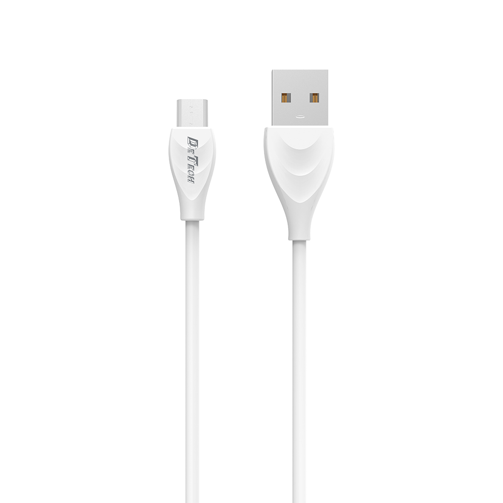 DeTech DE-24M,Data cable Micro USB, 1.0m, White - 14126