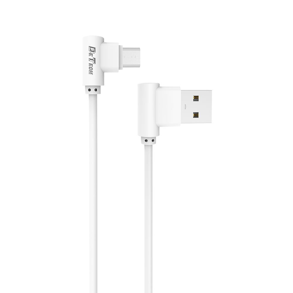 DeTech DE-21M,Data cable Micro USB, 1.0m, White - 14129
