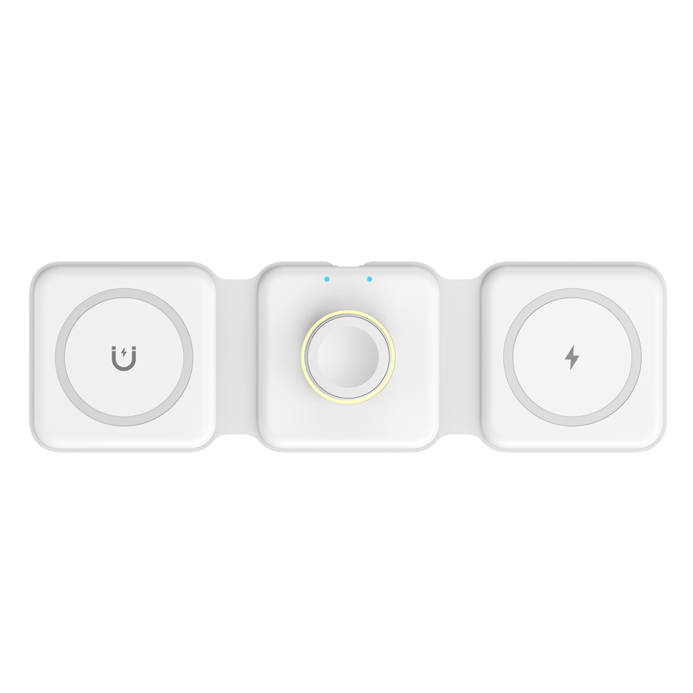 WiWu M6 Wireless Charger 3in1, Qi, White - 17736