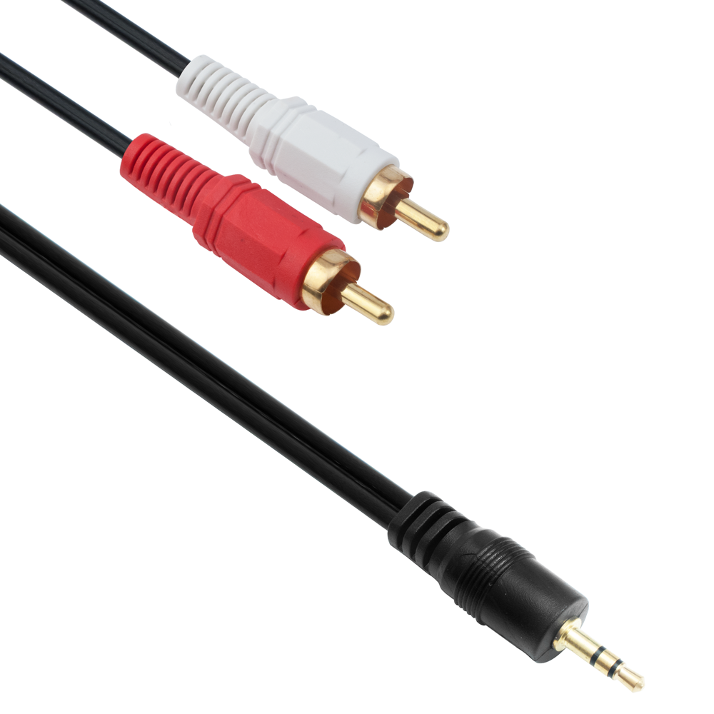 DeTech Audio cable 3.5 - 2RCA , High Quality, 3m 18074