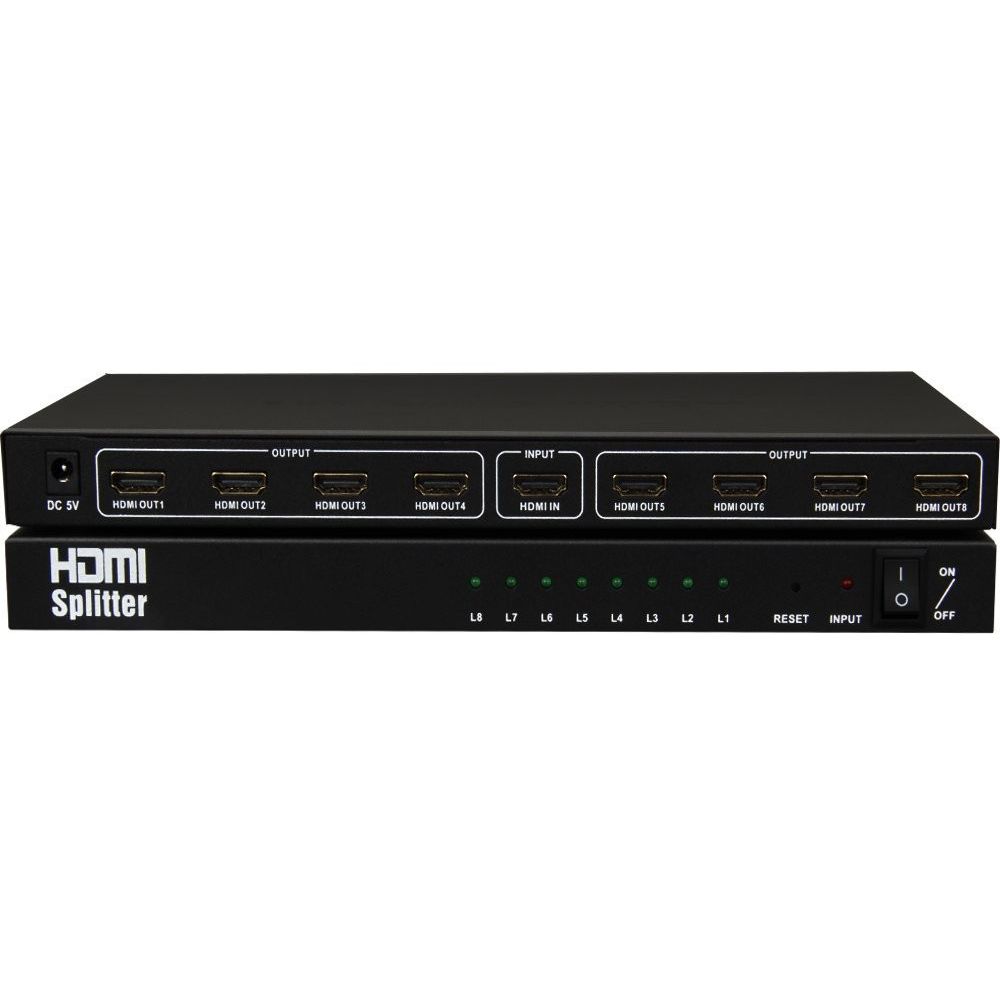 OEM Splitter HDMI to 8 port HDMI (1.3 v), with power,- 18264