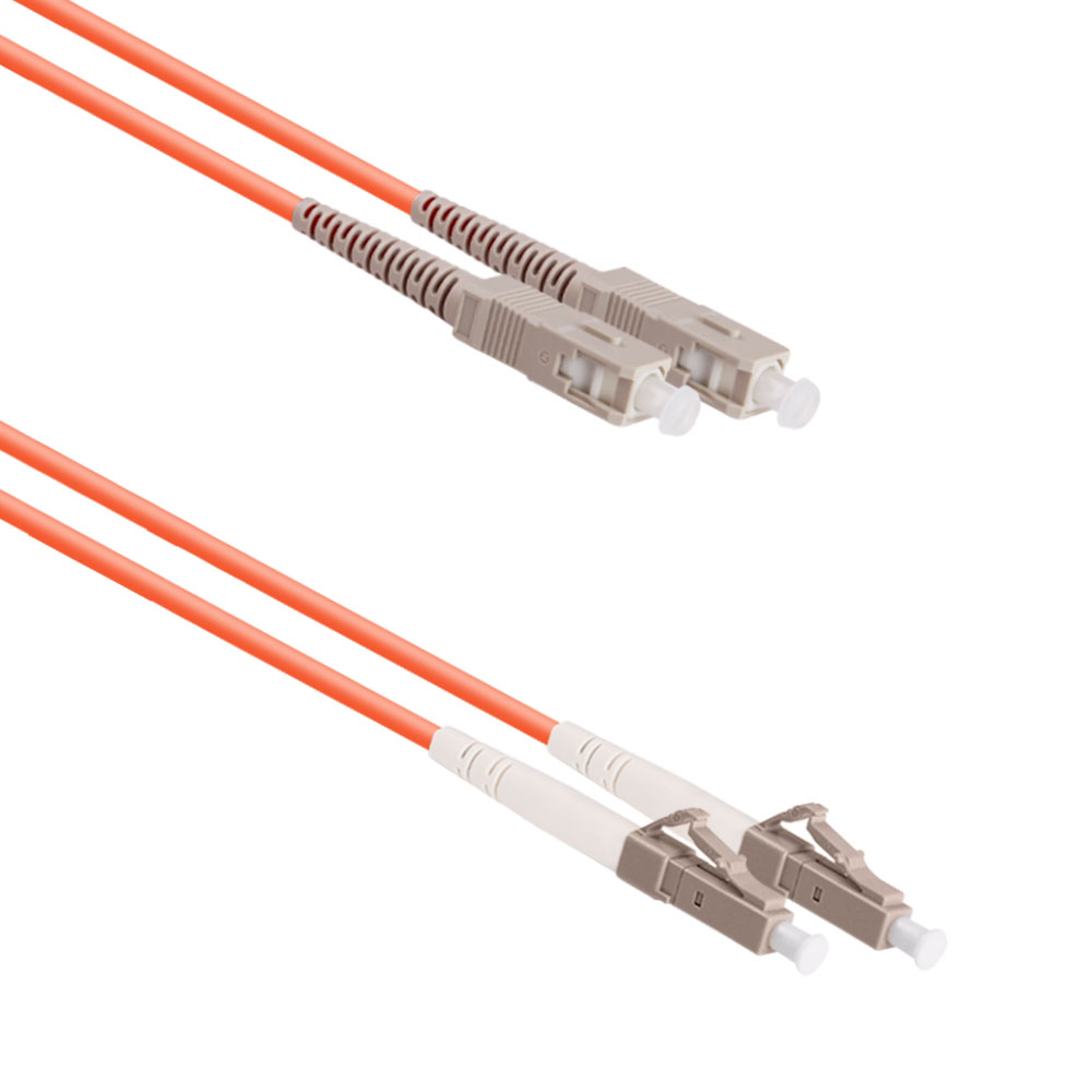 DeTech,Fiber patch cable SC-LC, UPC, Multimode, Duplex, 5.0m, Orange - 18339