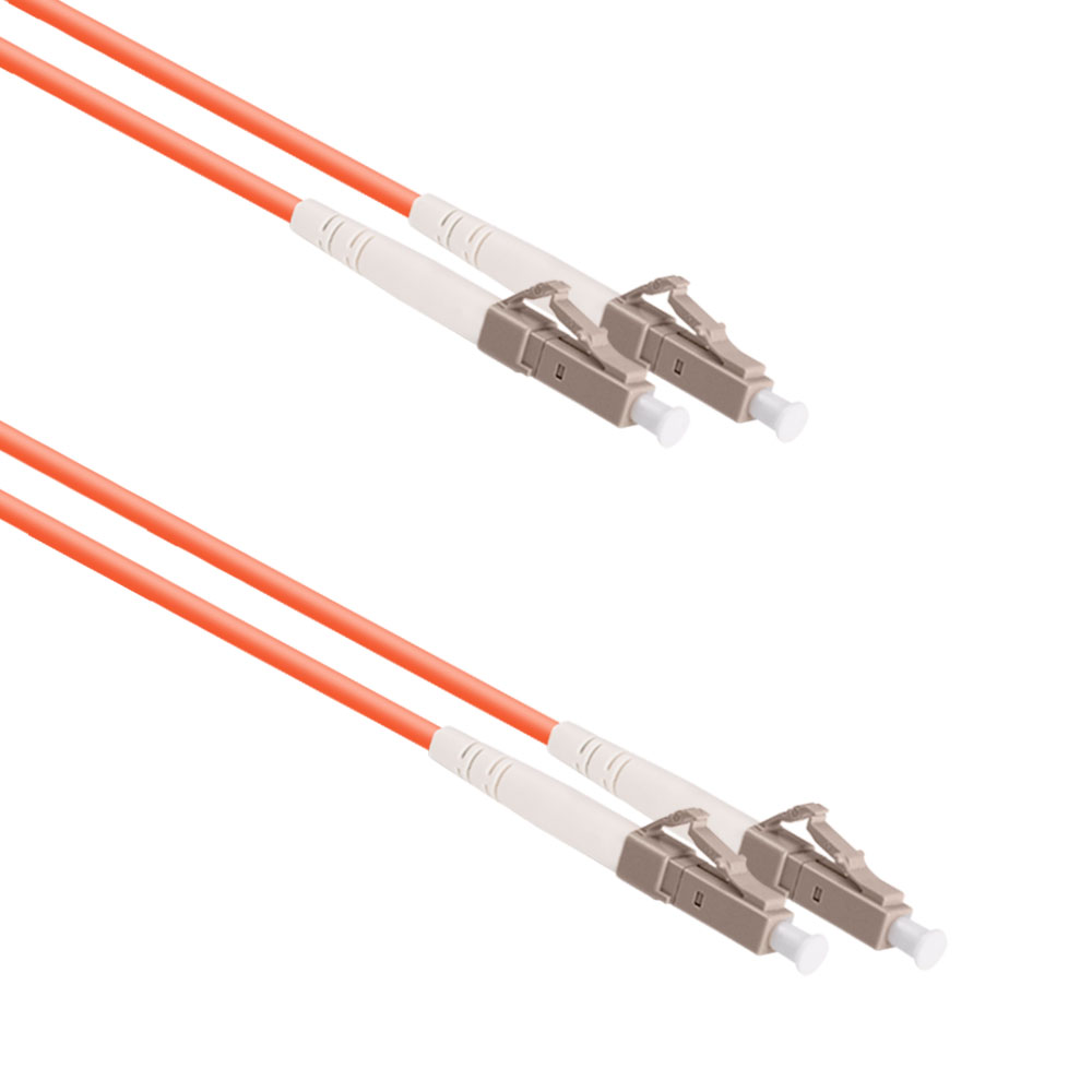 DeTech,Fiber patch cable LC-LC, UPC, Multimode, Duplex, 10m, Orange - 18343