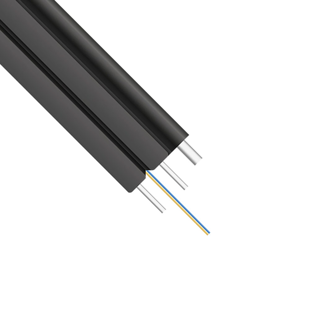 DeTech,Fiber optic cable FTTH, 2 cores, Outdoor, 2000m, Black - 18413