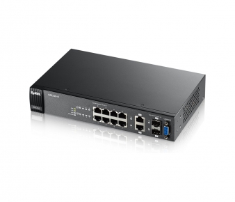 ZyXEL GS2210-8 Switch, 8x GbE + 2x GbE (SFP/RJ45) port, L2+, IGMP, MVR, DHCP, ARP, managed