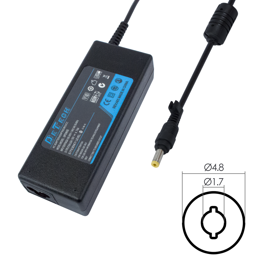 DeTech Laptop Adapter for HP 50W 18.5V/2.7A 4.8*1.7 - 293
