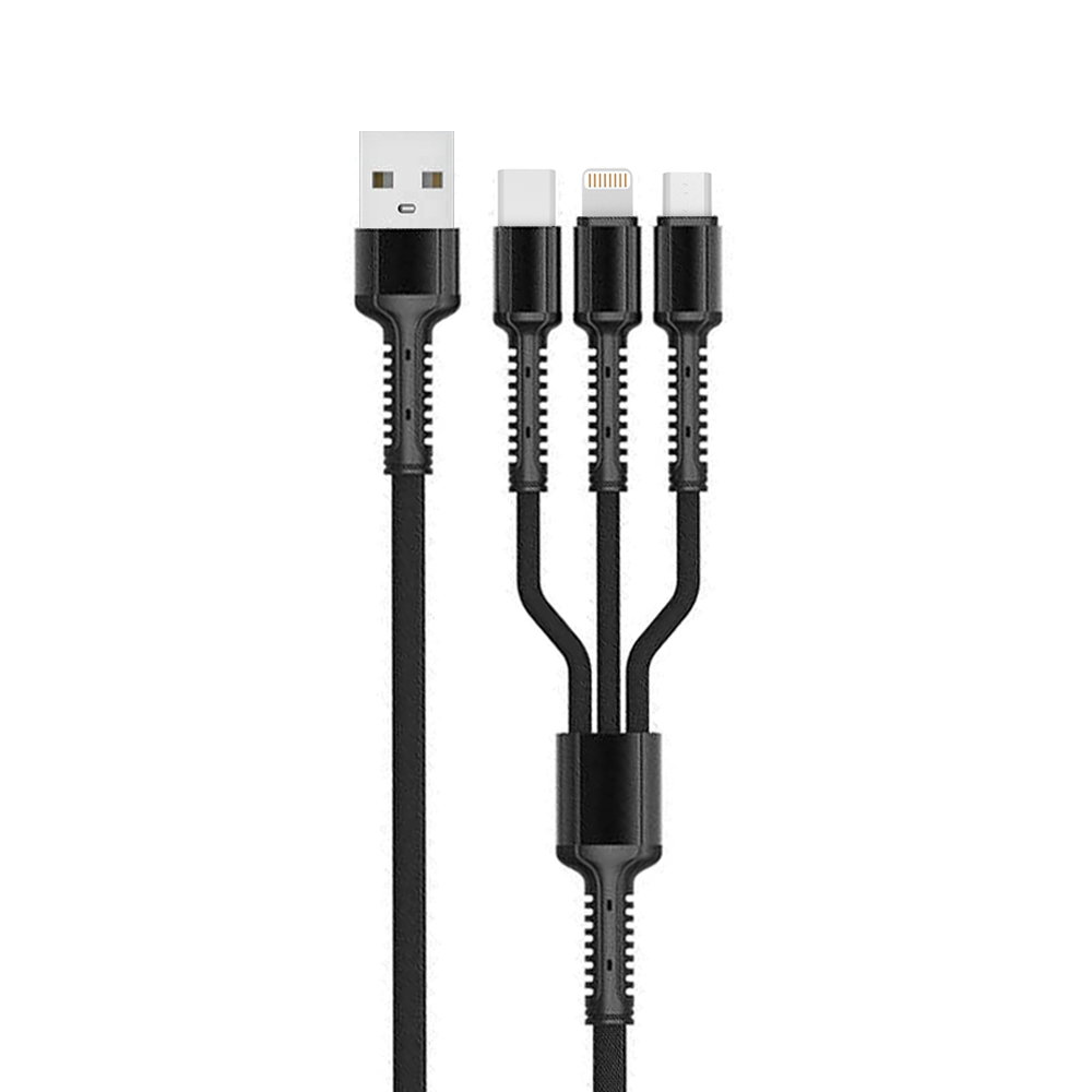 LDNIO LC93,Charging cable 3in1, Type-C, Micro USB, Lightning, 1.2m, Different colors - 40068