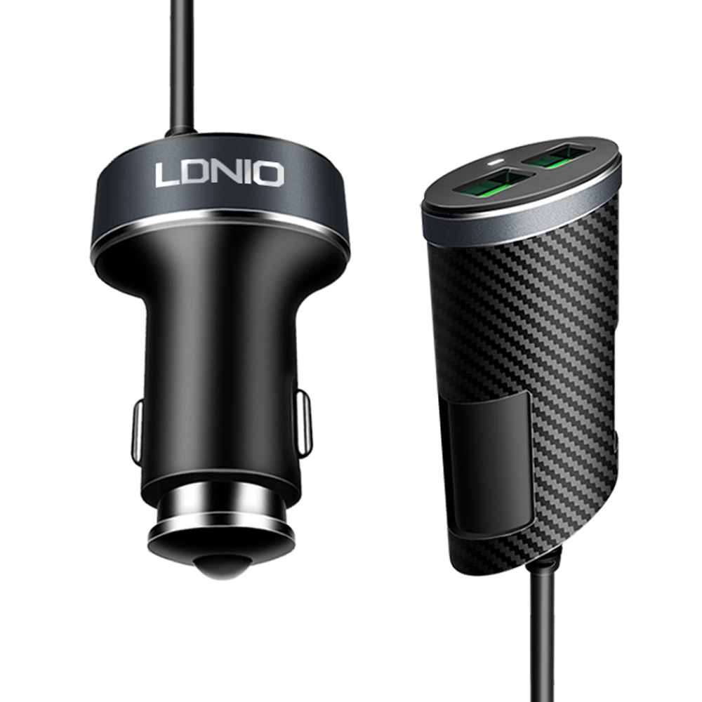LDNIO C502,Car socket charger 4xUSB, 5.1A, Black - 40084