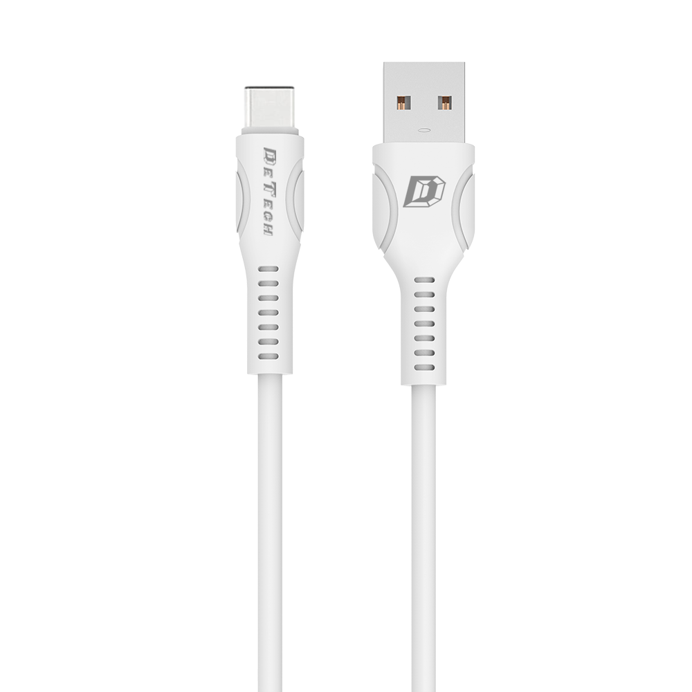 DeTech DE-C27C,Data cable Type-C, 1.0m, White - 40111