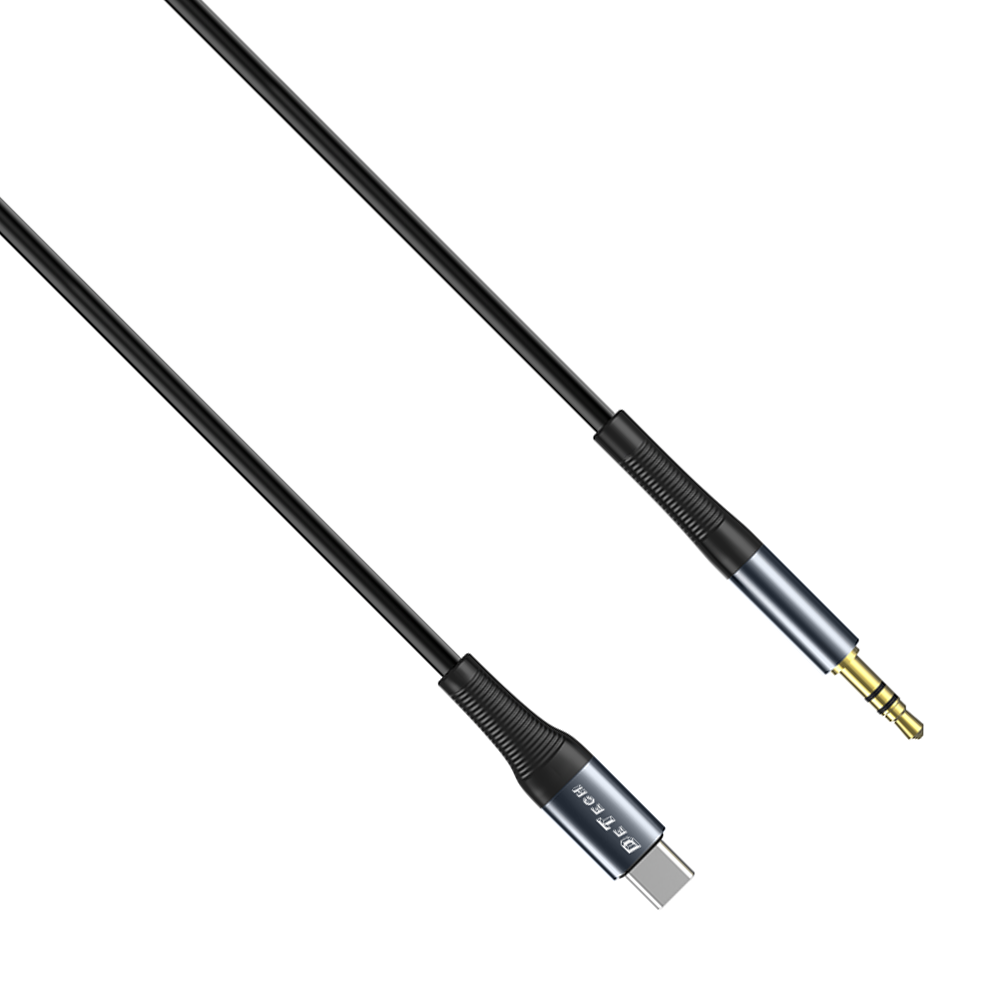 DeTech DE-42CA,Audio cable 3.5mm to Type-C, 1.0m, Black - 40258