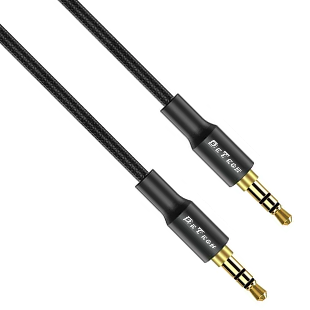 DeTech DE-31AUX,Audio cable 3.5mm jack, M/M, 1.0m, Black - 40274