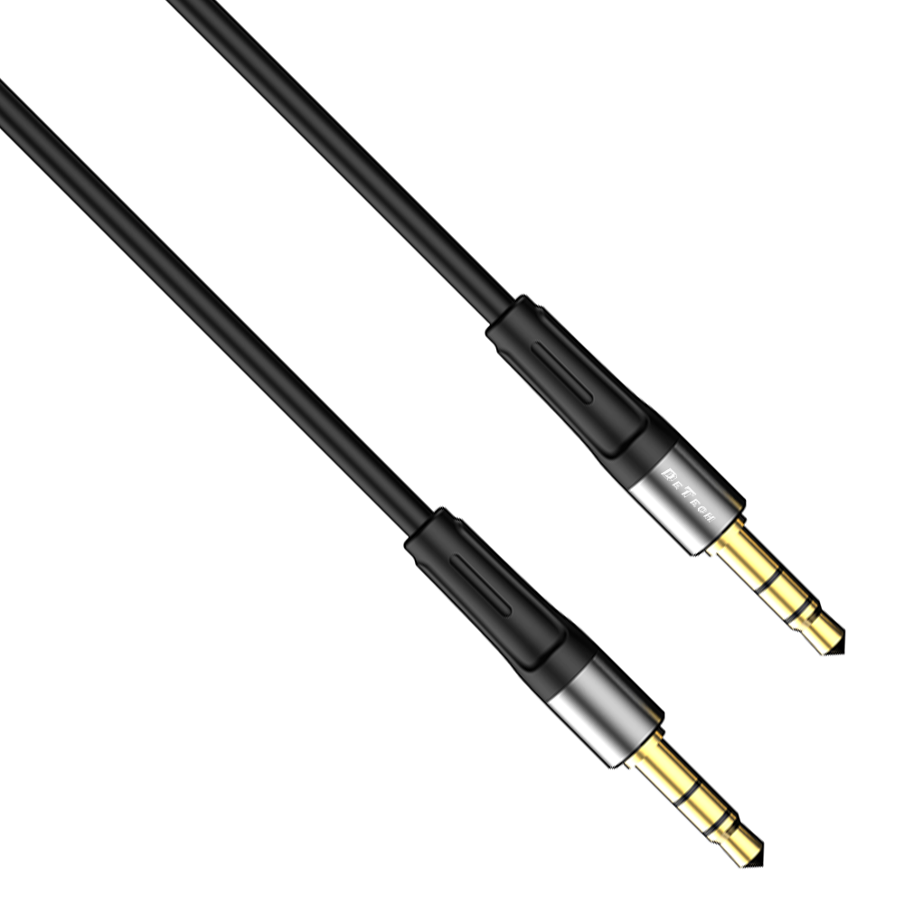  DeTech DE-13AUX,Audio cable 3.5mm jack, M/M, 1.0m, Black - 40279