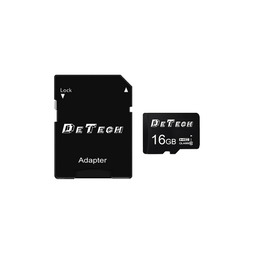 DeTech Micro SDHC-I,Memory card 16GB, Class 10 + Adapter - 62043