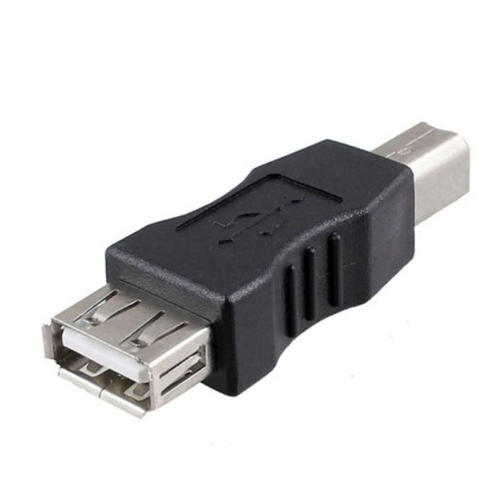 DeTech Adapter USB F to USB B M, Black - 17137