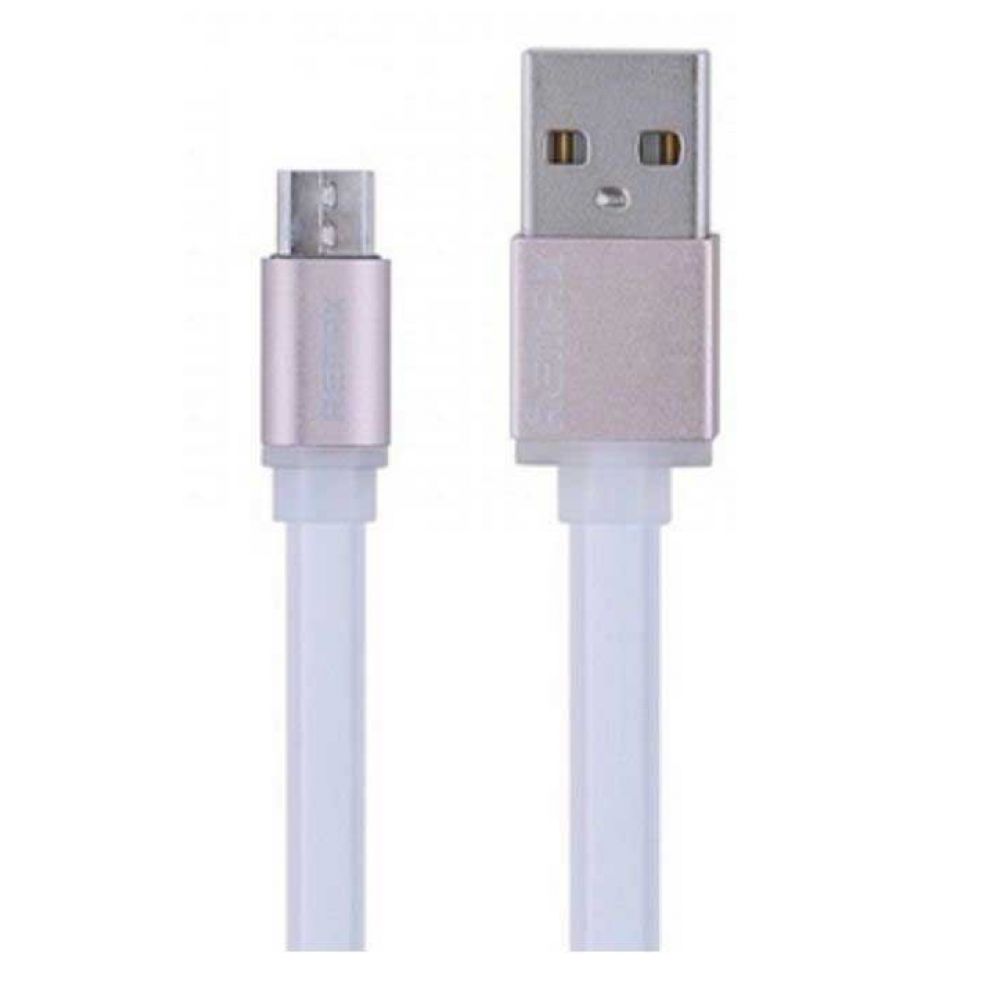 Remax RE-005m,Data cable micro USB Flat 1m, White - 14362 