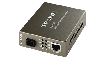 TP-LINK MC111CS, 10/100M RJ45 to 100M SM SC fiber Converter, Tx:1550nm/ Rx:1310nm, 20km 