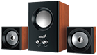 GENIUS SW-2.1 370 8W Speakers wood, Brown