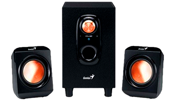 GENIUS SW-U2.1 200 2W Speakers Wood material/ Black colour