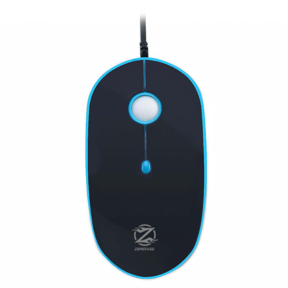 ZornWee L200 Mouse, Optical, Black/Blue - 629