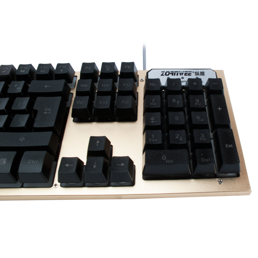 ZornWee T19 Gaming keyboard, USB, Gold - 6061 