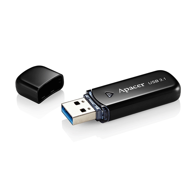 Apacer 16GB AH355 Black - USB 3.1 Flash Drive AP16GAH355B-1