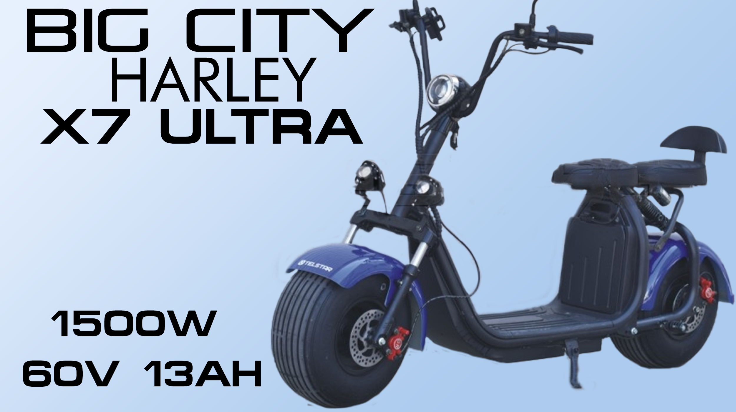 Electric scooter BIG CITY HARLEY X7 ULTRA 1500W 60V 13Ah with LED headlights
