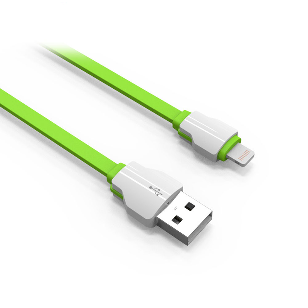 LDNIO LS04i,Data cable, Lightning (iPhone 5/6/7/SE), 1.0m, Green/white - 14394
