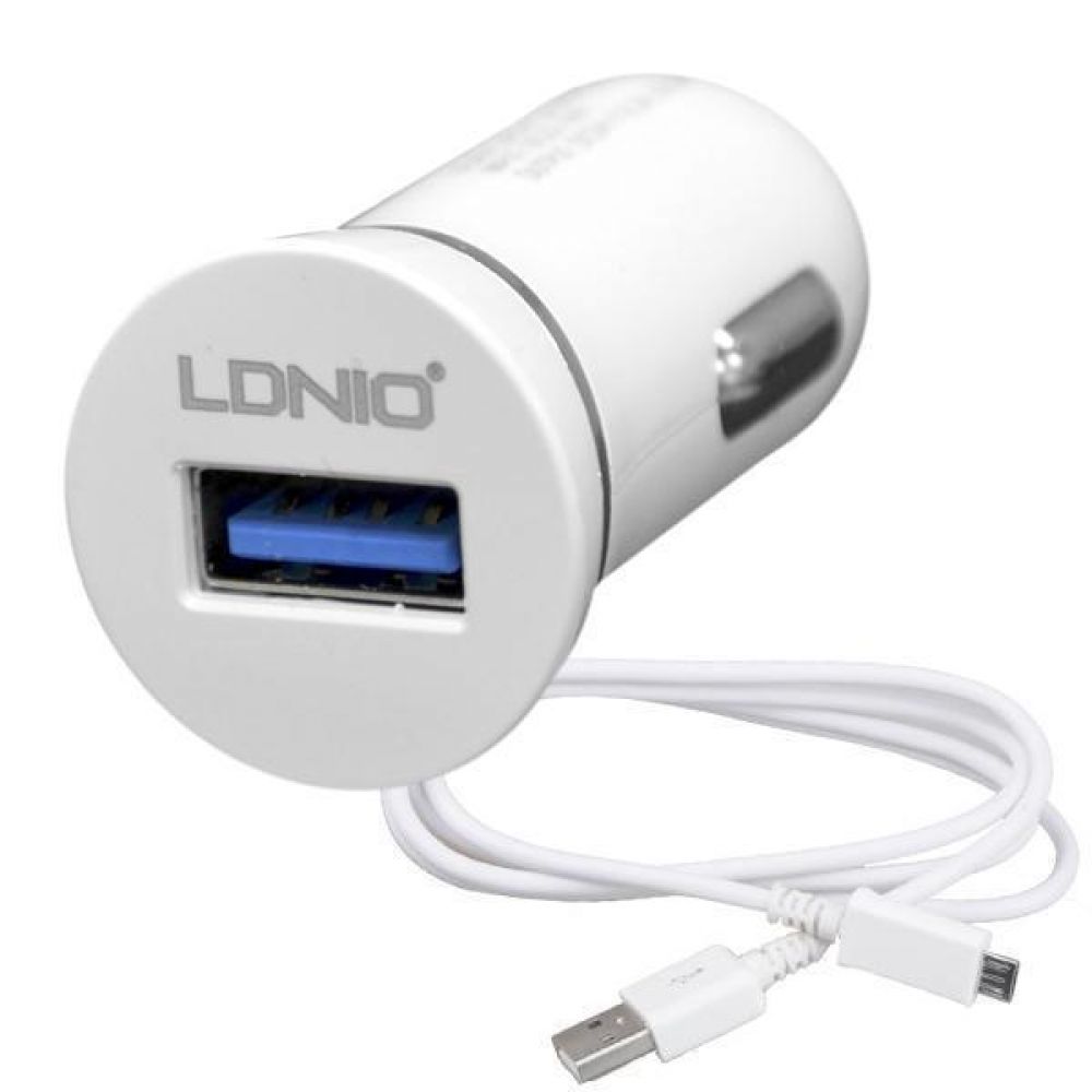 LDNIO DL-C12, 5V/2.1A, Car charger with 1 USB port, with cable Micro USB - 14323