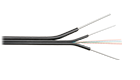 ΝΙΚΟΜΑΧ NKL-F-002A1C-00C-BK SM 9/125 cables are universal, flat ("butterfly"), with fiberglass rods 