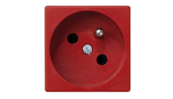 SIMON K02/6 French socket outlet 16A 250V~ with safety device and screw terminal connection red Simo