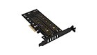 AXAGON PCEM2-D PCEM2-D PCI-E 3.0 4x - DUAL M.2 SSD (NVMe + SATA), dual voltage, up to 110mm SSD